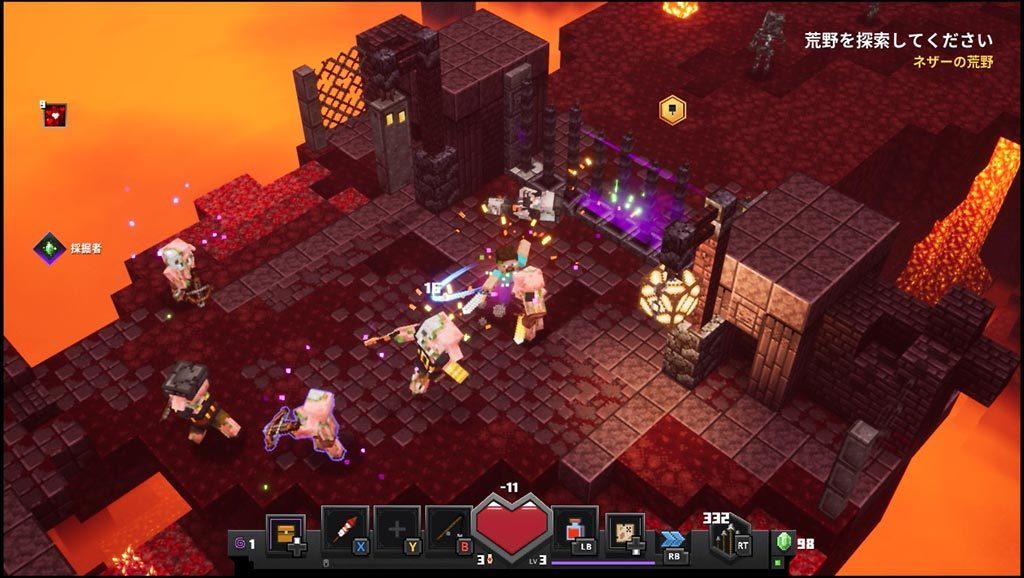 Amazonプライムにてdlc無料配布『minecraft Dungeons Flames Of The Nether ネザーの炎』ステージ