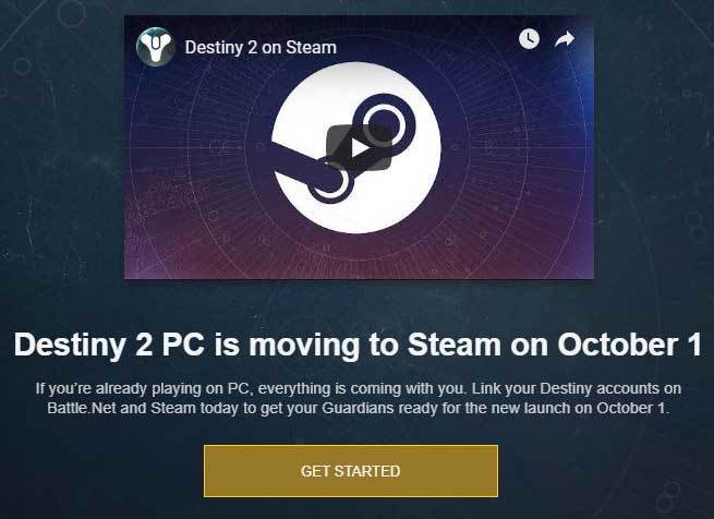 Destiny 2 Steam版の10月2日リリース前に済ませておきたいbattle Net版からの移行手続き 新pvも今夜発表 Jj Pc ゲームラボ